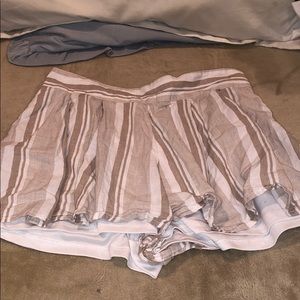 Tan and white stripped shorts